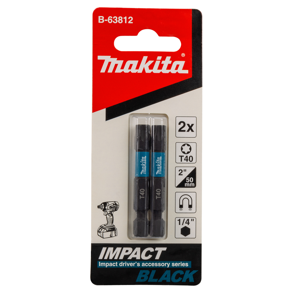 Біта T40 50 мм Impact Black 2 шт. MAKITA, B-63812 Біта T40 50 мм Impact Black 2 шт. MAKITA, B-63812