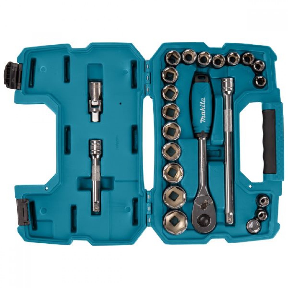 Набір головок з тріскачкою Makita 1/2", 23 шт, B-65589 Набір головок з тріскачкою Makita 1/2", 23 шт, B-65589