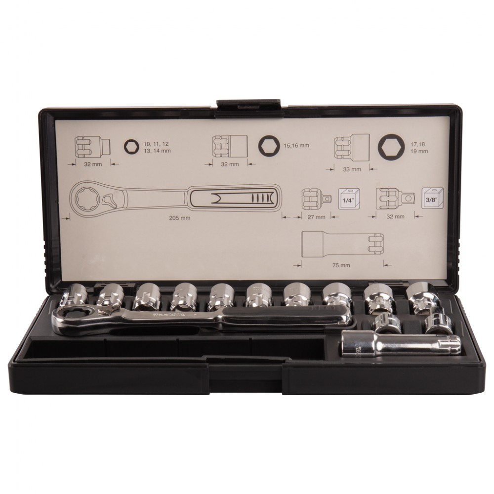 Набір головок з тріскачкою Makita 6-GL, 14 шт, B-65595 Набір головок з тріскачкою Makita 6-GL, 14 шт, B-65595