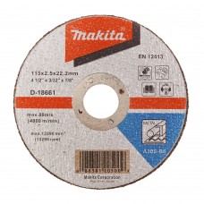 Відрізний диск по металу плаский MAKITA 30S 115х22.23х2,5 мм, D-18661