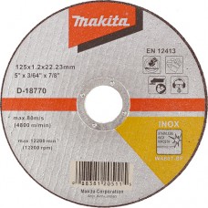 Відрізний диск з нержавіючої сталі плоский Makita 125х22.23х1.2 мм, D-18770