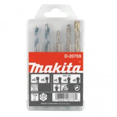 Набір свердл для шестигранного патрона MAKITA (3 шт. по металу, 2 шт. по дереву), D-20769