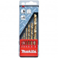 Набір свердел Makita HSS-TiN по металу, 6 шт, D-43555