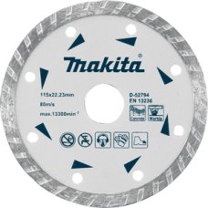 Алмазний диск по бетону та мармуру Makita турбо 115х22,23х1.8 мм, D-52794