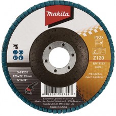Пелюстковий диск по нержавійці Makita K120 125х22.23 мм, D-74251