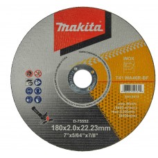 Тонкий відрізний диск для нержавіючої сталі 180х2х22,23мм 46R, плаский D-75552