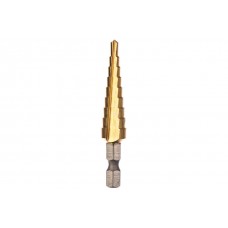 Свердло Makita ступінчасте з прямою канавкою HSS-TiN, 4-12х65мм D-40113