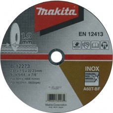 Відрізний диск тонкий для нержавіючої сталі плоский MAKITA 60T 230х22.23х1.9мм, B-12273