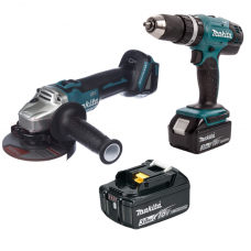 Набір Акумуляторний дриль-шурупокрут MAKITA DHP453RFX8+Акумуляторна кутова шліфмашинаDGA504Z+ Акумулятор BL1830B