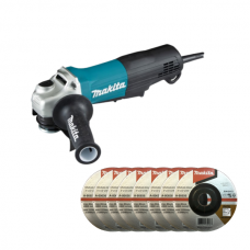 Кутова шліфмашина Makita GA5050R та набір шліфувальних дисків A-80656 (10 шт.)