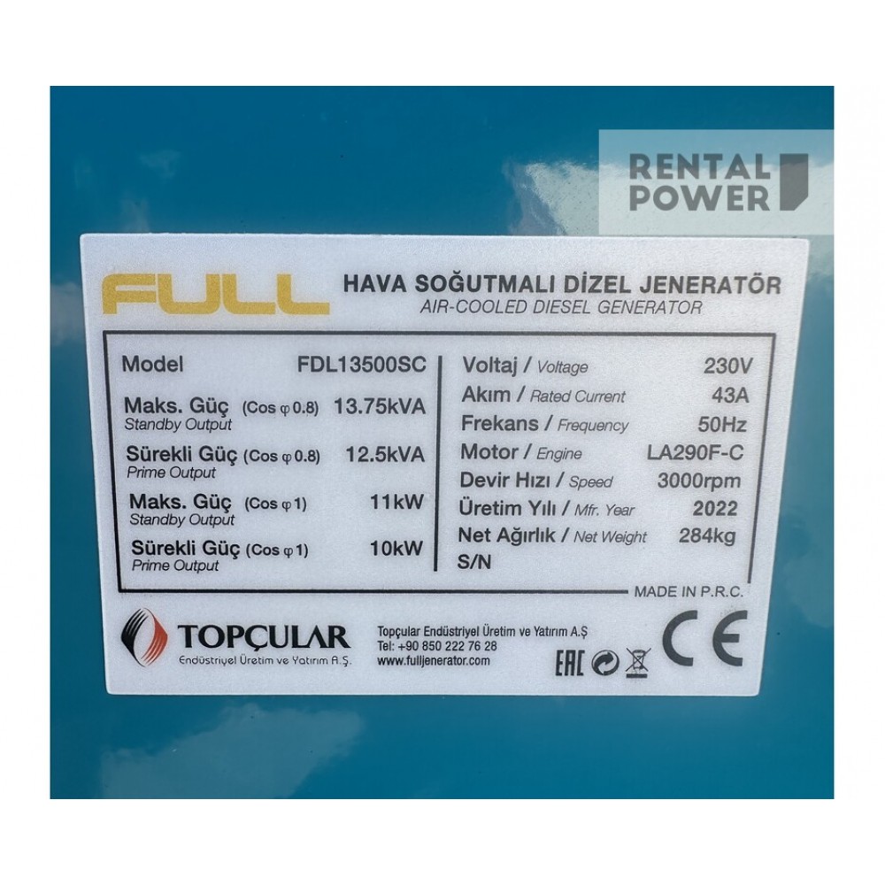 Генератор дизельний Full FDL13500SC (10 кВт) Генератор дизельний Full FDL13500SC (10 кВт)