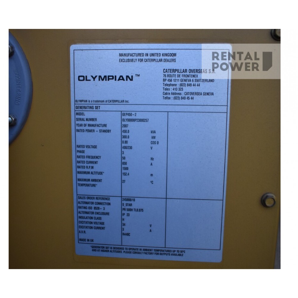 Генератор дизельний OLYMPIAN GEP 450-2 (320кВт) Генератор дизельний OLYMPIAN GEP 450-2 (320кВт)