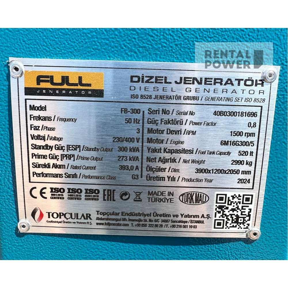 Генератор дизельний Full FB 300 (218 кВт) Генератор дизельний Full FB 300 (218 кВт)