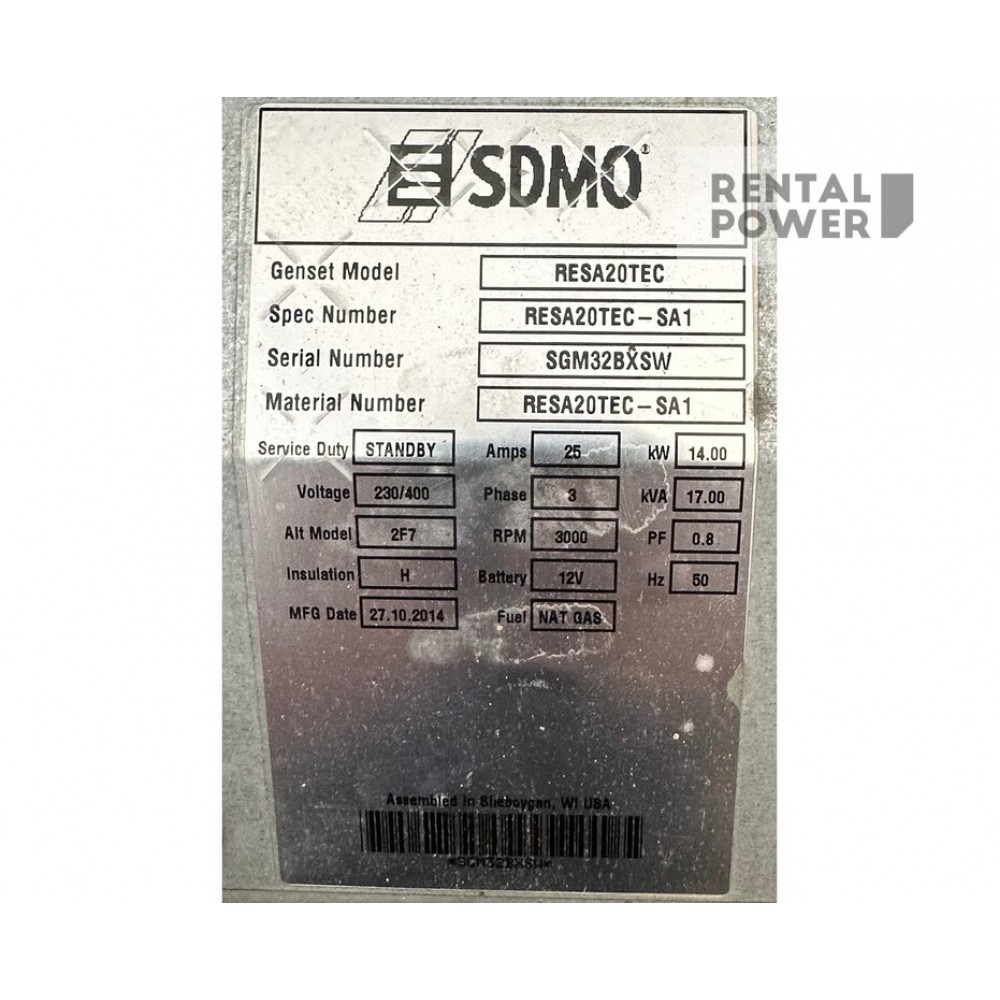 Генератор газовий SDMO RESA 20 TEC (17кВт) Генератор газовий SDMO RESA 20 TEC (17кВт)