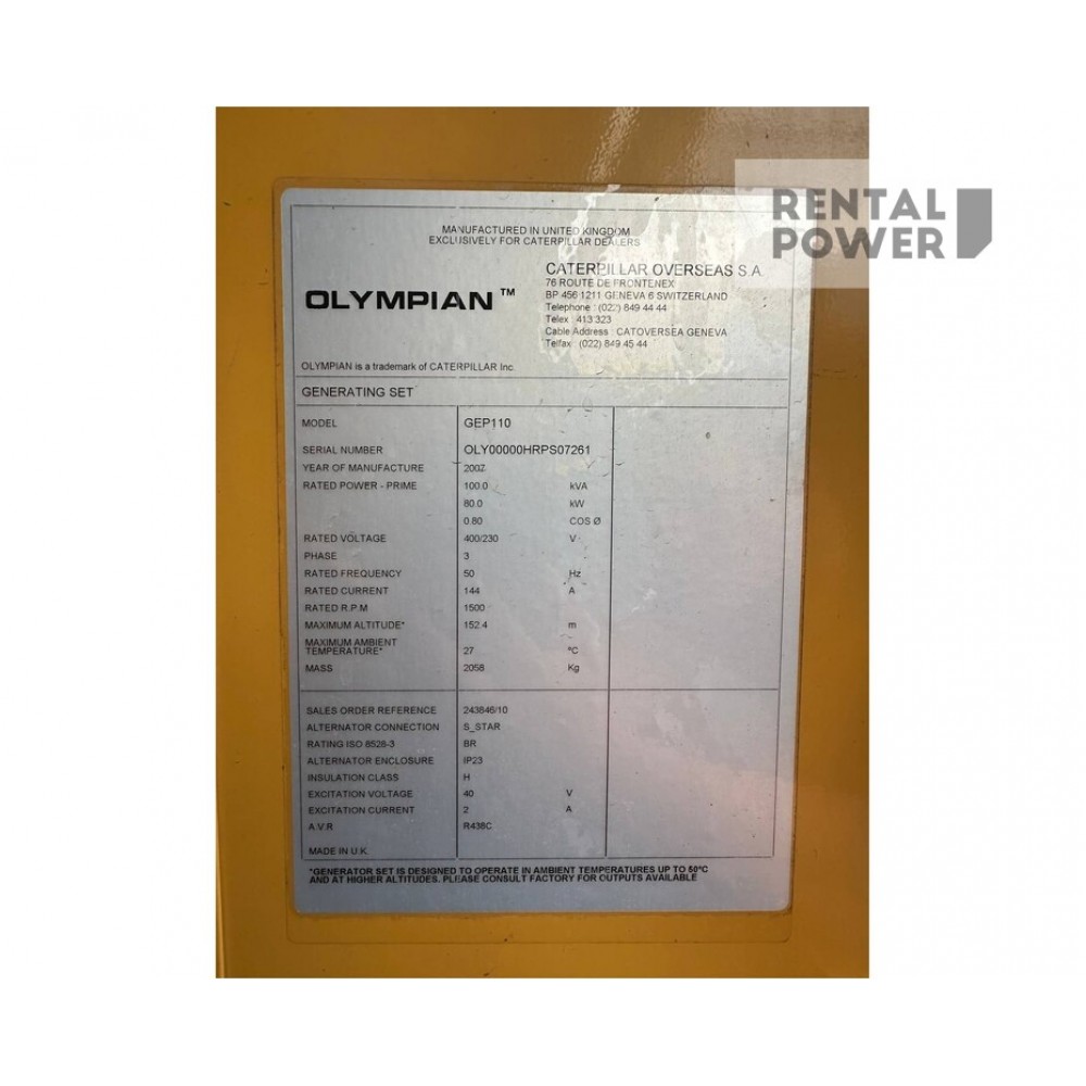 Генератор дизельний OLYMPIAN GEP-110 (80кВт) Генератор дизельний OLYMPIAN GEP-110 (80кВт)