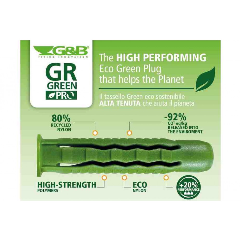 Дюбель нейлоновий GR GREEN PRO 6x30 G&B G&B 65201 Дюбель нейлоновий GR GREEN PRO 6x30 G&B G&B 65201