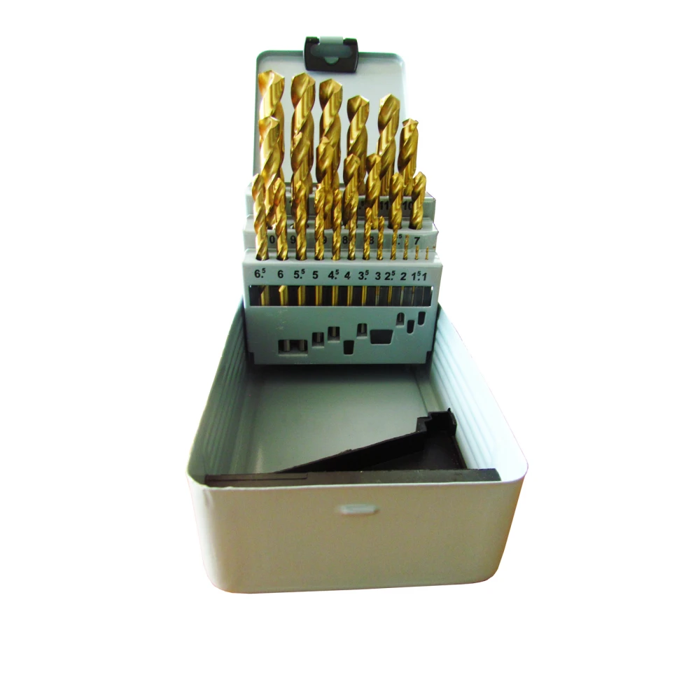 Набір свердел по металу 25 шт Ø 1-13 мм з титаново-нітридним покриттям VULKAN HSS TiN Набір свердел по металу 25 шт Ø 1-13 мм з титаново-нітридним покриттям VULKAN HSS TiN