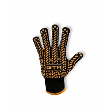 Рукавички робочі GTM 5611 LUX, чорні, ПВХ помаранчеві крапки (XL)