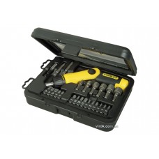 Викрутка реверсивна STANLEY "Pistol Grip Ratchet" з насадками 25 шт