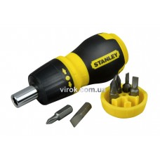 Викрутка реверсивна STANLEY "Multibit Stubby" з насадками 6 шт