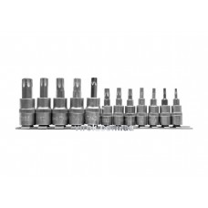 Набір головок торцевих з насадками TORX YATO 1/4" і 3/8" Т8-Т55 12 шт