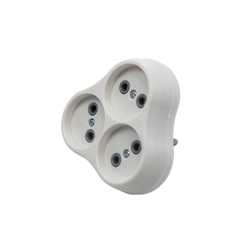 Вилка-перехідник електромережева ТМ VIROK 16А/250V без заземлення Вилка-перехідник електромережева ТМ VIROK 16А/250V без заземлення