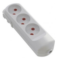 Колодка мережева VIROK: з 3 гніздами без заземлення
