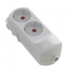 Колодка мережева VIROK: з 2 гніздами із заземленням