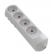 Колодка мережева VIROK: з 4 гніздами із заземленням
