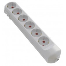 Колодка мережева VIROK: з 6 гніздами із заземленням