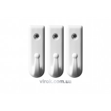 Гачки настінні VOREL з кріпленням на шуруп, набір 3 шт.