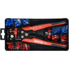 Кліщі для обтискання і зачистки проводів YATO. L=205 мм, 0,2- 6 мм², з наконечниками, 191 елем.