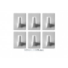 Гачки настінні VOREL самоклеючі, набір 6 шт.