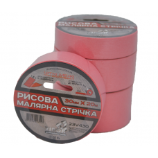 Малярна стрічка рисова VIROK  30мм х 20 м., рожева