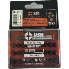 Насадки викруткові Industry USH: 1/4" з магнітним тримачем, Torx, HEX, Spaner, Try-wing. Torq, 31 ел