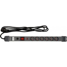 Подовжувач мережевий STHOR: l= 3 м, колодка- 6 гнізд і вмик, 3-жильний Ø=1,5 мм², з заземл. і захист