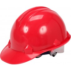 Каска для захисту голови VOREL червона з матеріалу HDPE