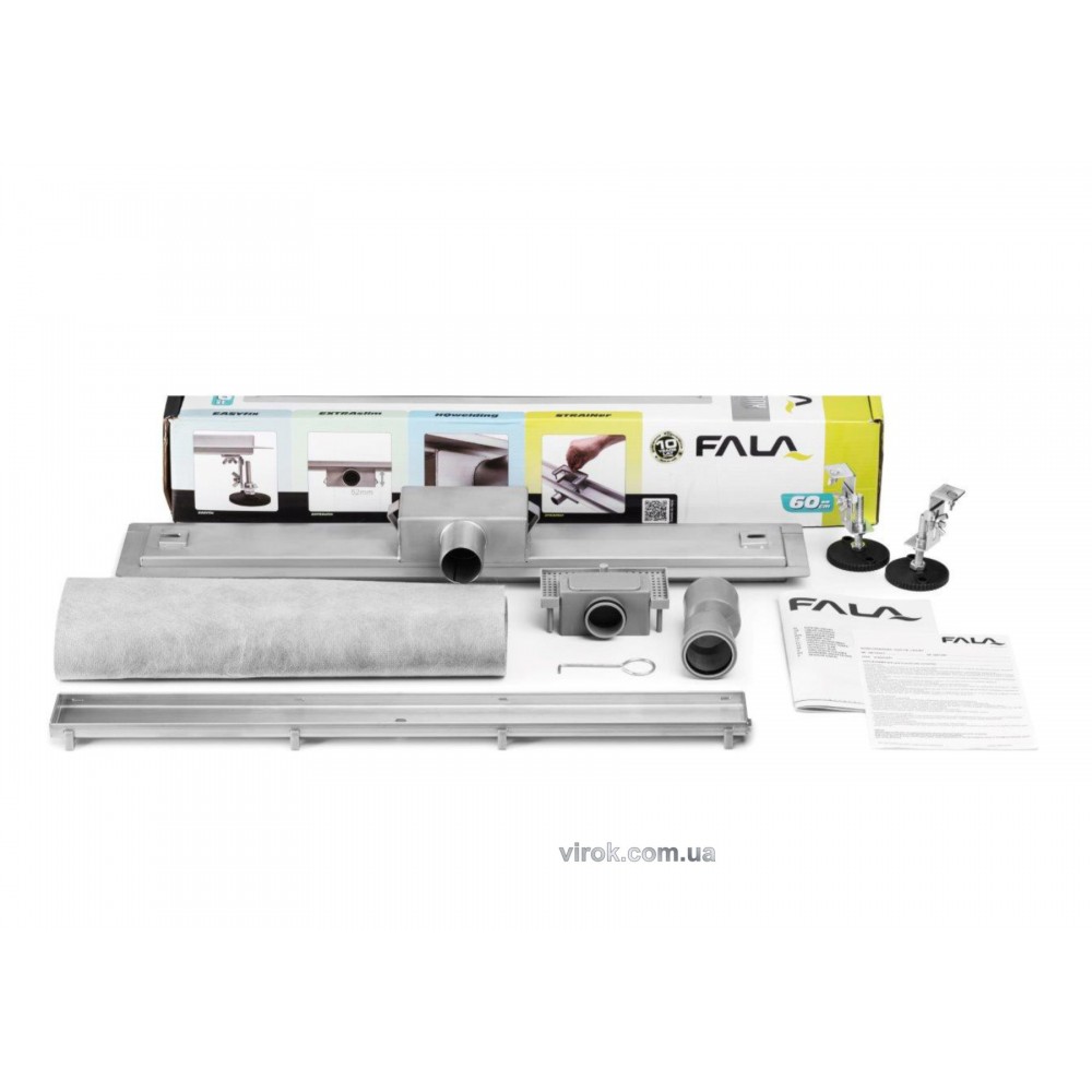 Трап підлоговий для душу FALA "MADEIRA" з нержавіючої сталі 60 х 7 х 5.2 см Трап підлоговий для душу FALA "MADEIRA" з нержавіючої сталі 60 х 7 х 5.2 см