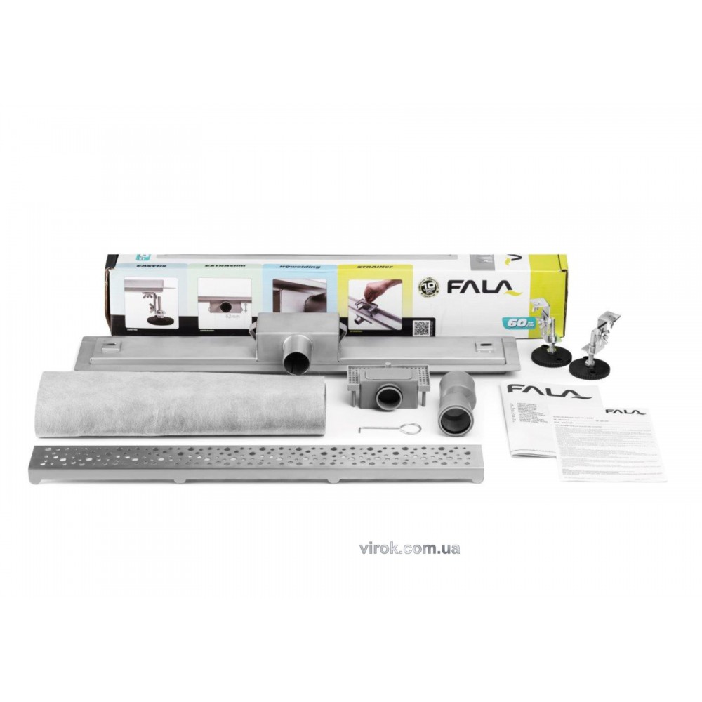 Трап підлоговий для душу FALA "NAPO" з нержавіючої сталі 60 х 7 х 5.2 см Трап підлоговий для душу FALA "NAPO" з нержавіючої сталі 60 х 7 х 5.2 см