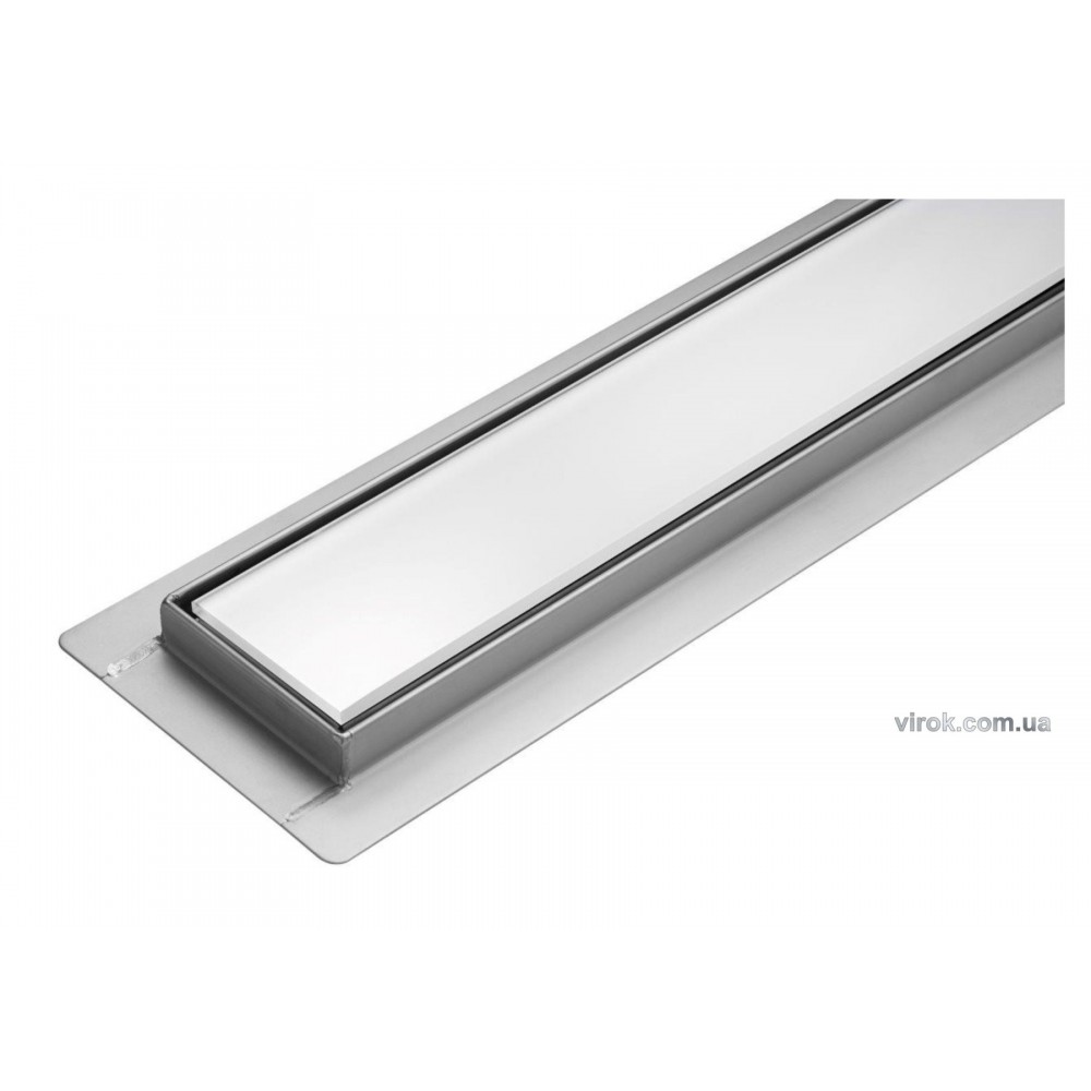 Трап підлоговий для душу FALA "WHITE GLASS" з нержавіючої сталі 70 х 7 х 7 см Трап підлоговий для душу FALA "WHITE GLASS" з нержавіючої сталі 70 х 7 х 7 см