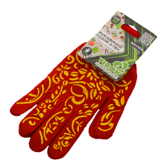 Рукавиці садові червоні з ПВХ (10 клас, 40% - бавовна, 60% - поліестр) розмір 8