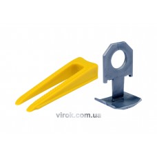 Кліпси і клини для вирівнювання викладання керамічної плитки VOREL 300+100 шт