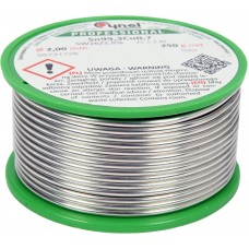 Припій без свинцю CYNEL, : Ø2 мм, Sn99,3-Cu0,7 дротяний на коташці з флюсом 250 г