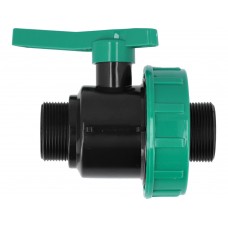 Кран кульовий до водяних пластикових труб  Ø= 3/2" Х 3/2" M/M-різьб FLO з поліпроп, для тиску 16Bar