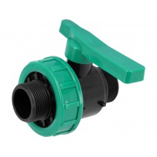 Кран кульовий до водяних пластикових труб  Ø= 5/4" Х 5/4" M/M-різьб FLO з поліпроп, для тиску 16Bar