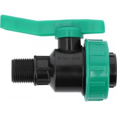 Кран кульовий до водяних пластикових труб  Ø= 1/2" Х 1/2" F/M-різьб FLO з поліпроп, для тиску 16Bar