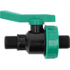 Кран кульовий до водяних пластикових труб  Ø= 1/2" Х 1/2" M/M-різьб FLO з поліпроп, для тиску 16Bar