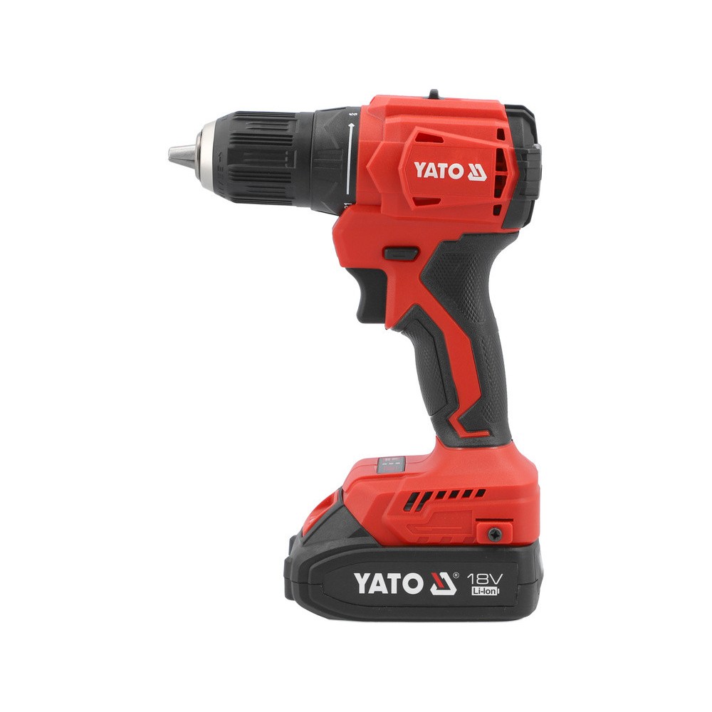 Шуруповерт-дриль безщіт акумуляторний YATO: 2 Li-Ion 18V 2 АГод, KM- 45 Нм, патрон для сверл Ø≤13 мм