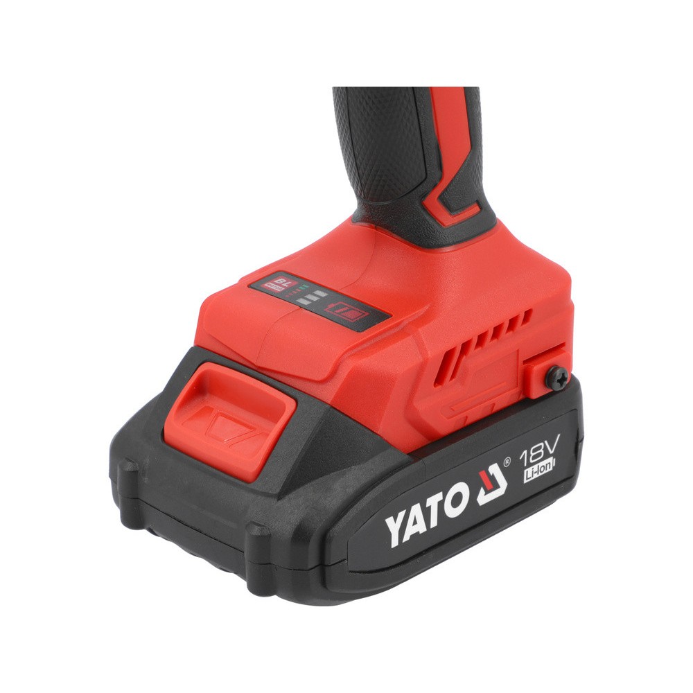 Шуруповерт-дриль безщіт акумуляторний YATO: 2 Li-Ion 18V 2 АГод, KM- 45 Нм, патрон для сверл Ø≤13 мм