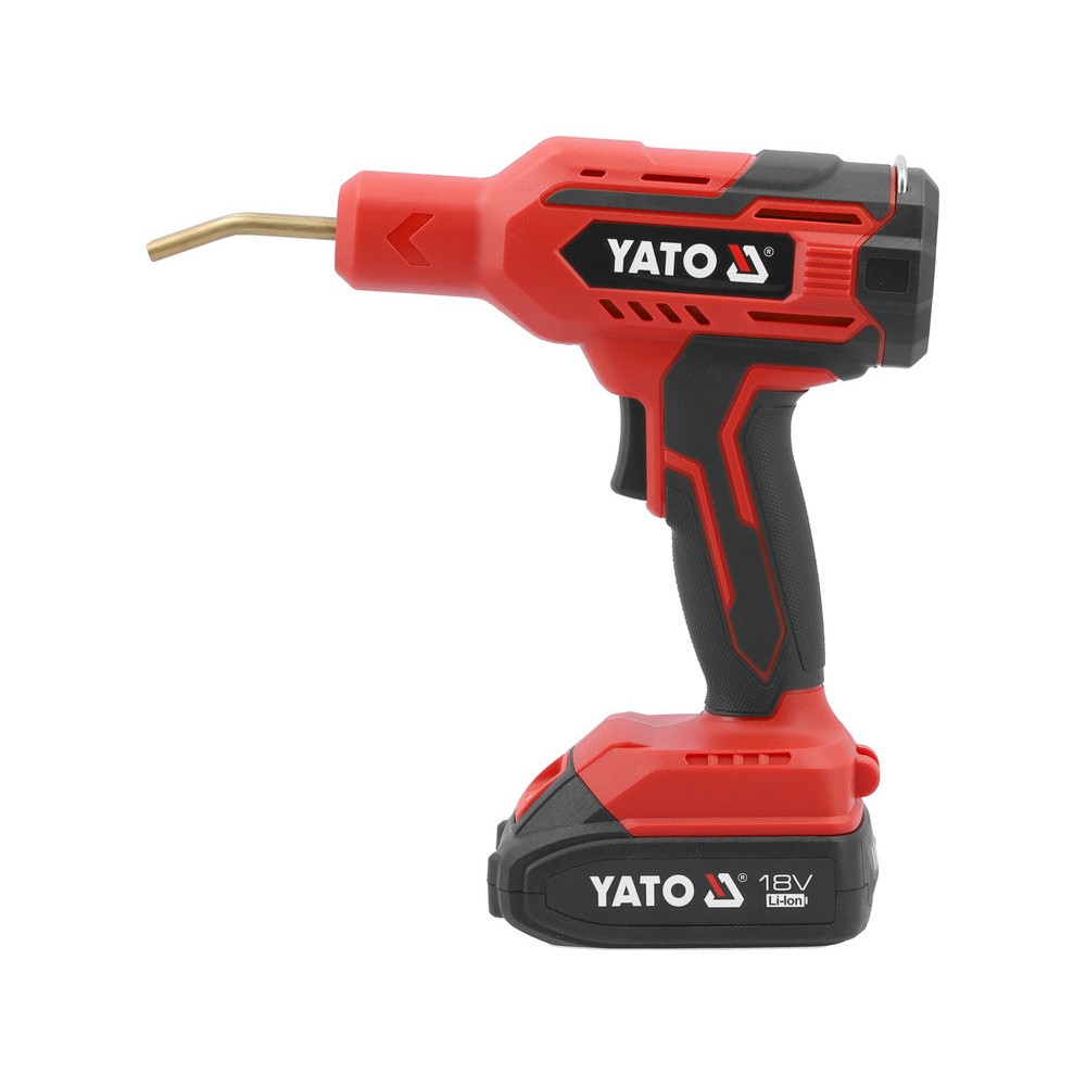 Паяльник для пластика YATO акумул. Li-Ion 18 В 2 АГод, 60 Вт, макс. t= 500ºC у футлярі з обладнанням